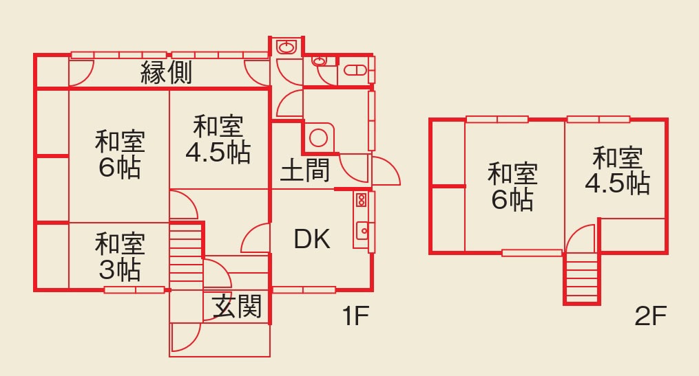 岡山県備前市の物件の間取り図。