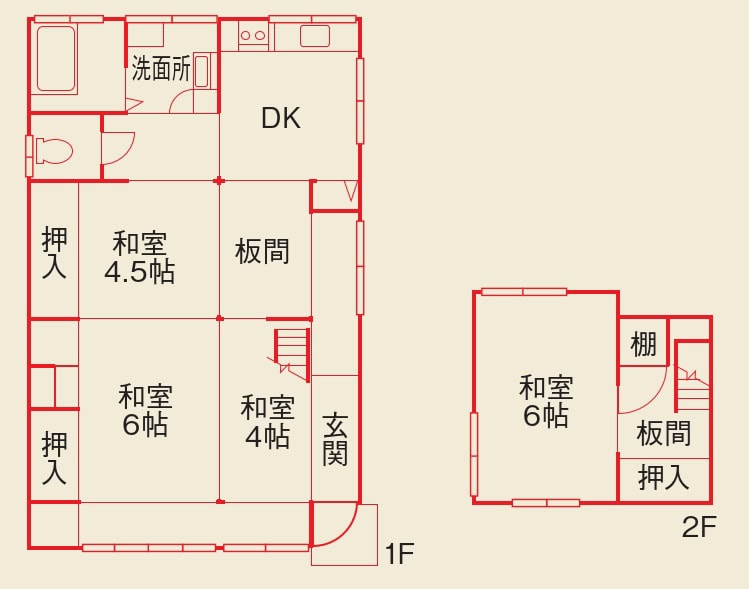 山口県周南市の物件の間取り図。使い勝手のよさそうな広さ。