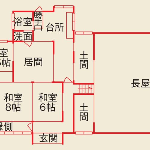 山口県山陽小野田市の物件の間取り図。