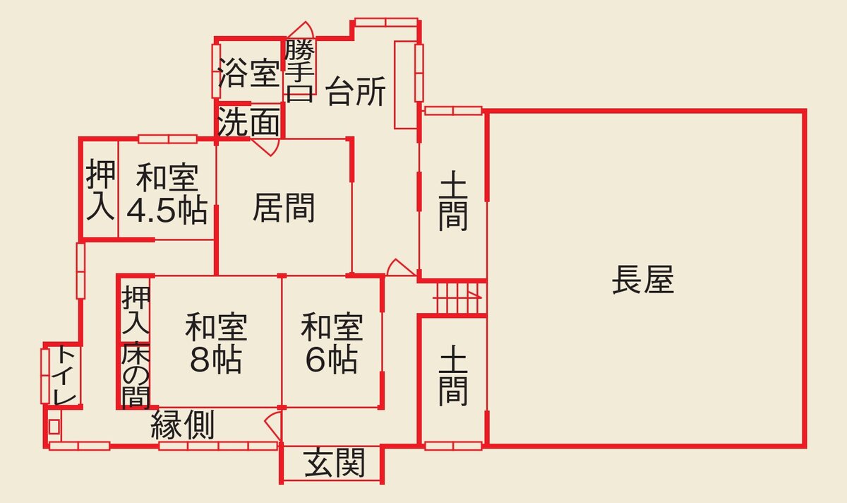 山口県山陽小野田市の物件の間取り図。