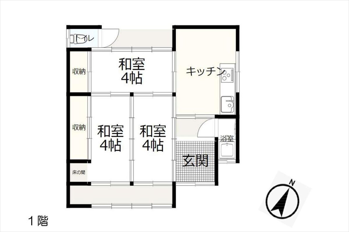 岡山県備前市の物件の間取り図。