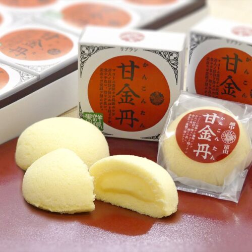 富山県のご当地お菓子、「甘金丹（かんこんたん）」。
