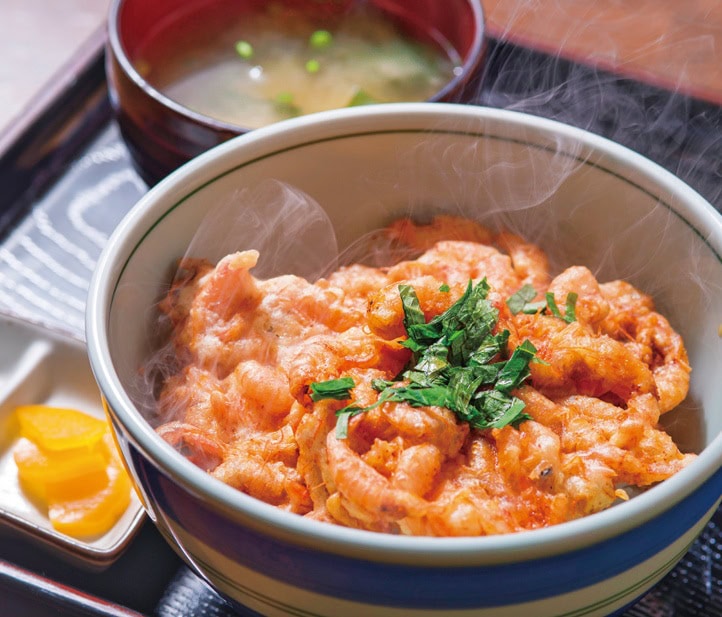 「岬かき揚げ丼」（写真）や「豊後高田そば」などのご当地グルメも充実。／大分県豊後高田市