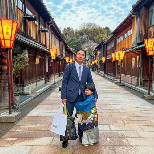 卒園式のあと、ひがし茶屋街をお散歩／石川県金沢市