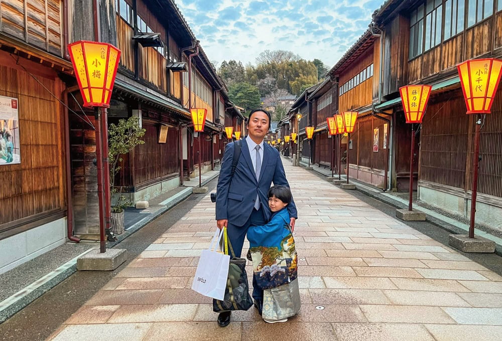 卒園式のあと、せっかくだからとひがし茶屋街をお散歩／石川県金沢市