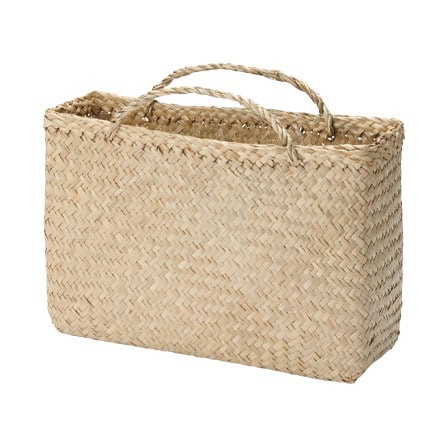 シーグラス 網代編み 持ち手付きかご／大／無印良品（良品計画）