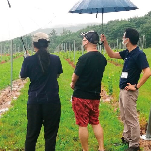 過去の移住就農体験ツアーで「TOYOSHI MA FARM」の現地視察をアテンド／秋田県由利本荘市