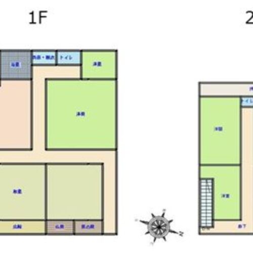 長崎県南島原市の古民家物件の間取り図。