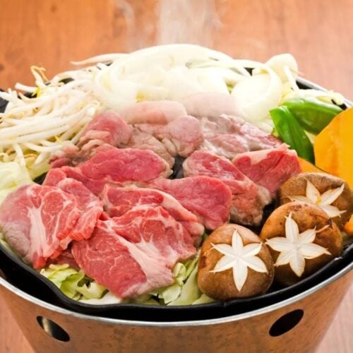 岩手県遠野市のグルメ「バケツジンギスカン」