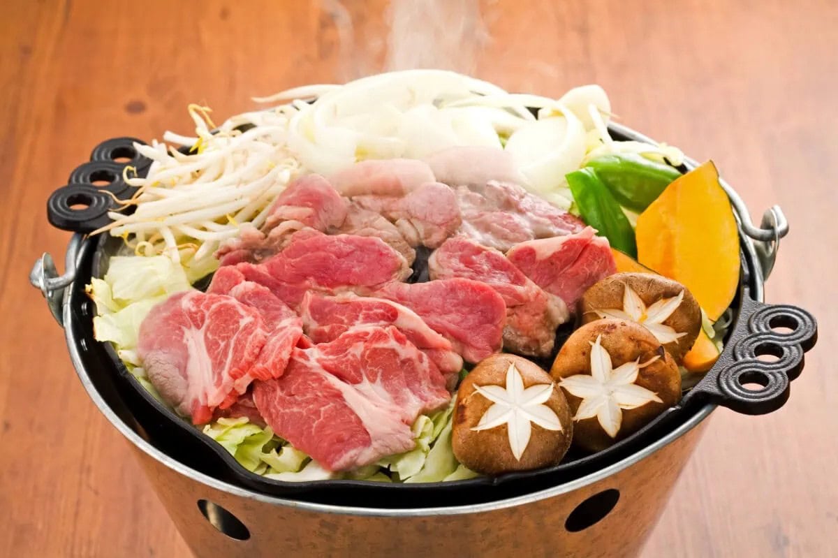 岩手県遠野市のグルメ「バケツジンギスカン」