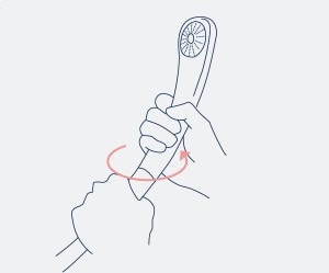 シャワーヘッドをくるくると回して外す