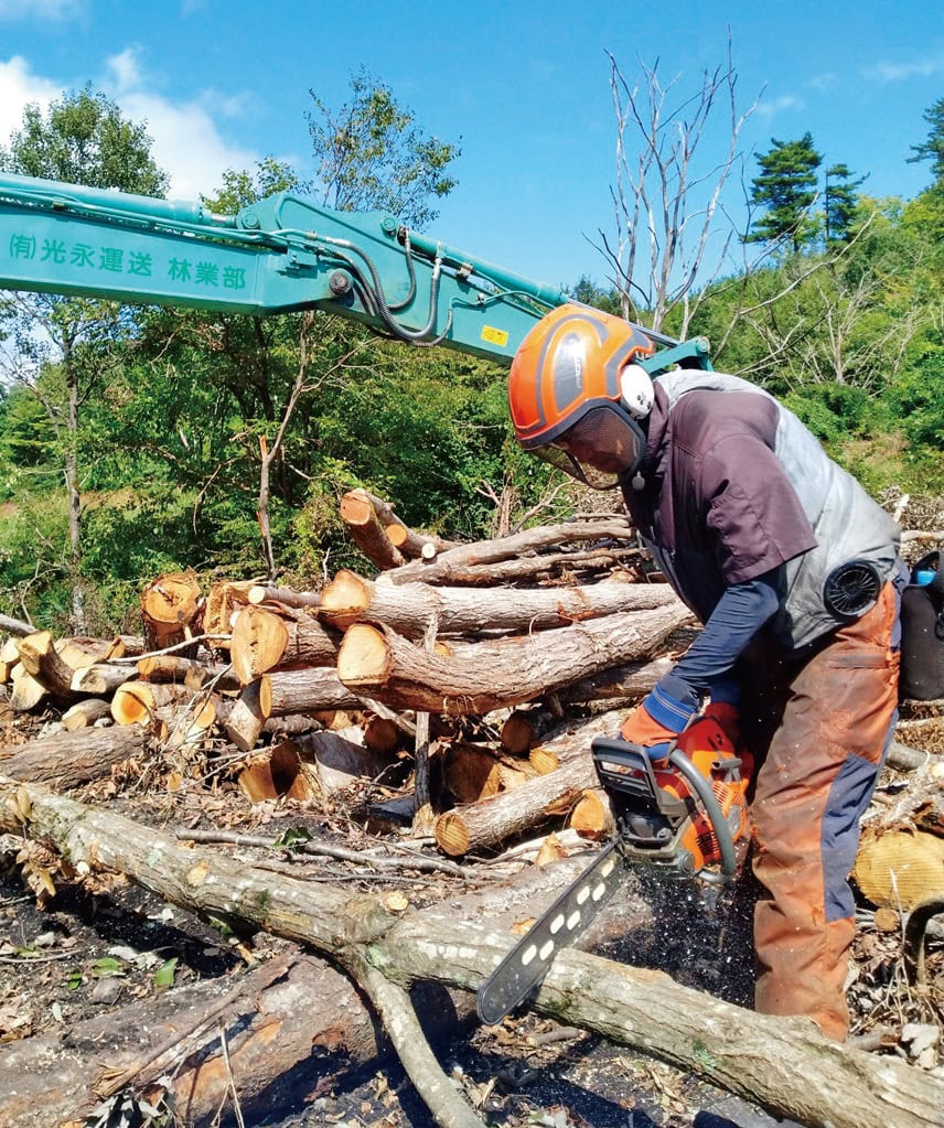 「まだ5カ月目ですが、伐倒などの技術が少しずつ上がっているのを感じられます」と、水出さん。