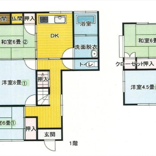 長崎県雲仙市の賃貸物件の間取り図。
