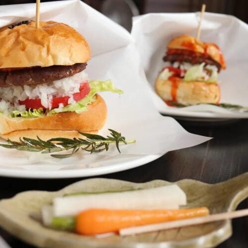 長崎県雲仙市のご当地バーガー「雲仙ジオバーガー」。