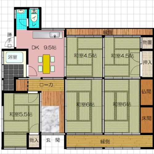 兵庫県佐用町にある物件の間取り図。