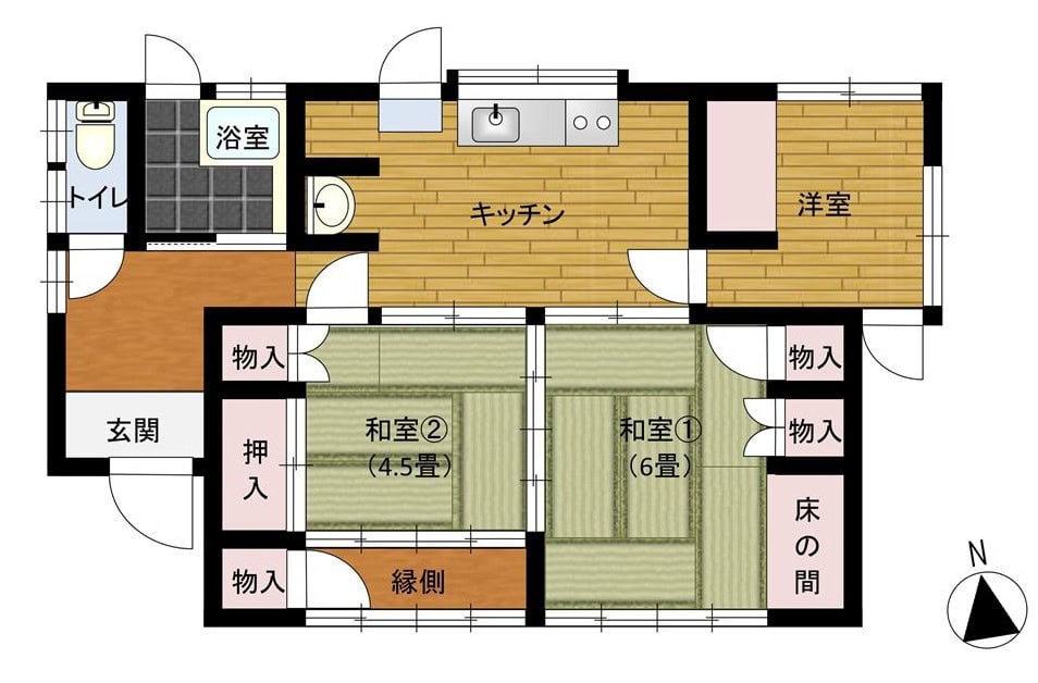 長崎県雲仙市の賃貸物件の間取り図。