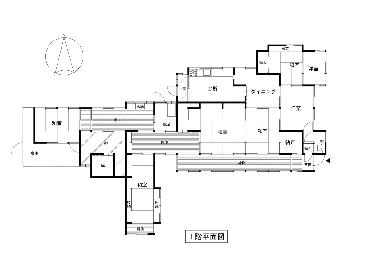 山口県周南市の物件の間取り。