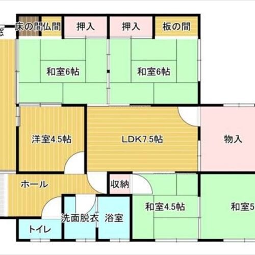 鹿児島県霧島市の物件の間取り図。