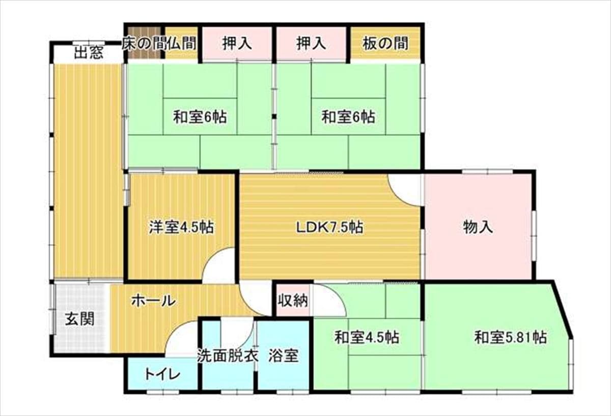 鹿児島県霧島市の物件の間取り図。