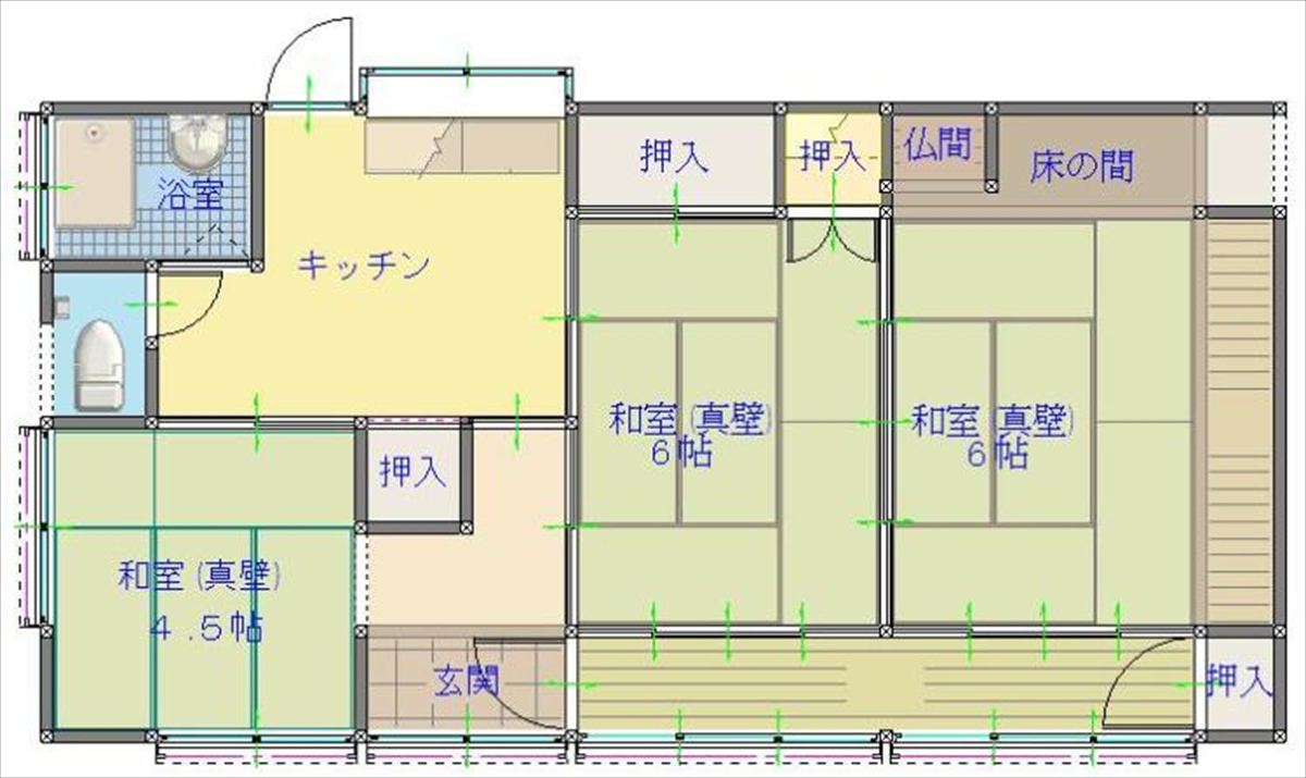 鹿児島県薩摩川内市の物件の間取り図。
