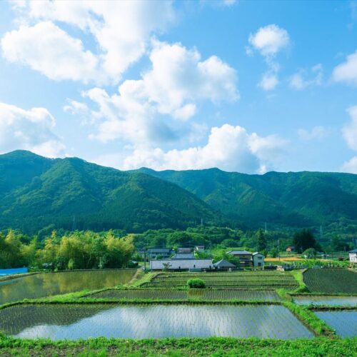 群馬県みどり市の東町の風景