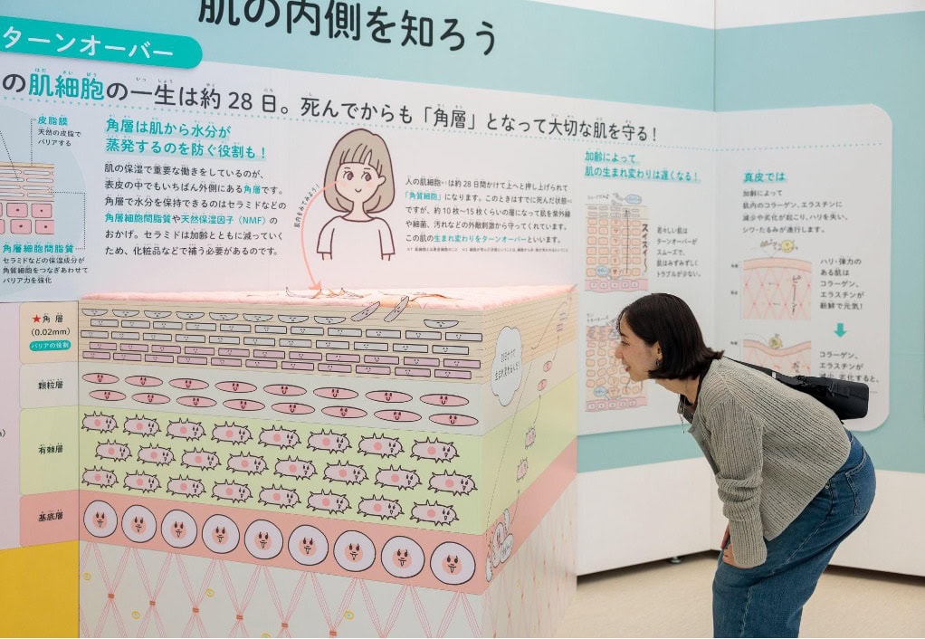 「なるほど!肌とからだチャンレンジ展」展示エリア
