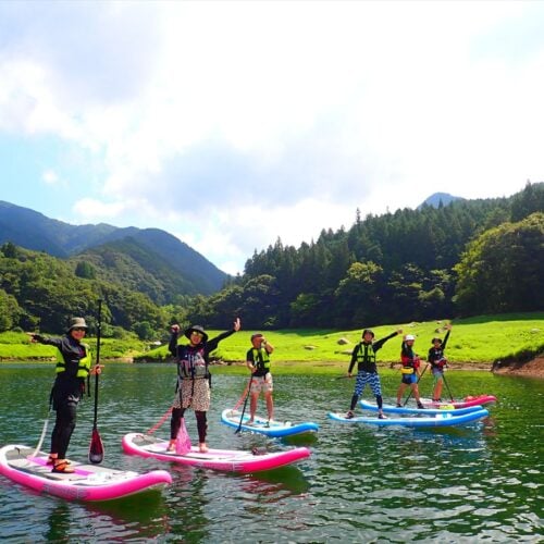群馬県みどり市の草木湖でのSUP