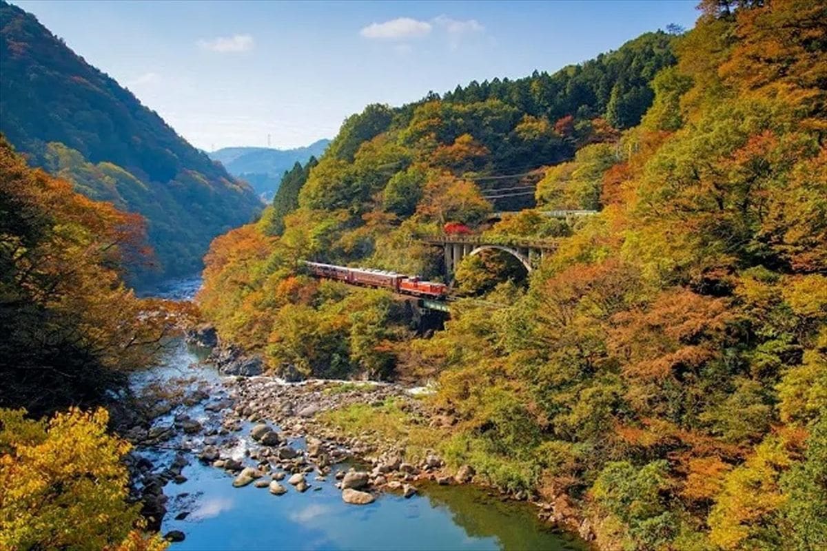 群馬県桐生市のわたらせ溪谷鐡道